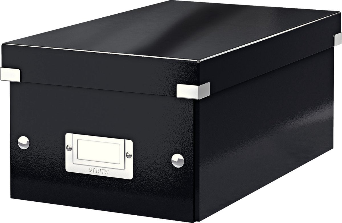 Leitz wow click store Aufbewahrungsbox aus Karton – 84 % recycelter Karton – 21 x 15 x 35,2 cm (BxHxT) – ideal für den Heimarbeitsplatz – Schwarz