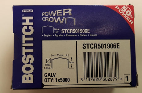 Bostitch Heftklammern stcr5019 | 6mm | Schachtel mit 5.000 Heftklammern