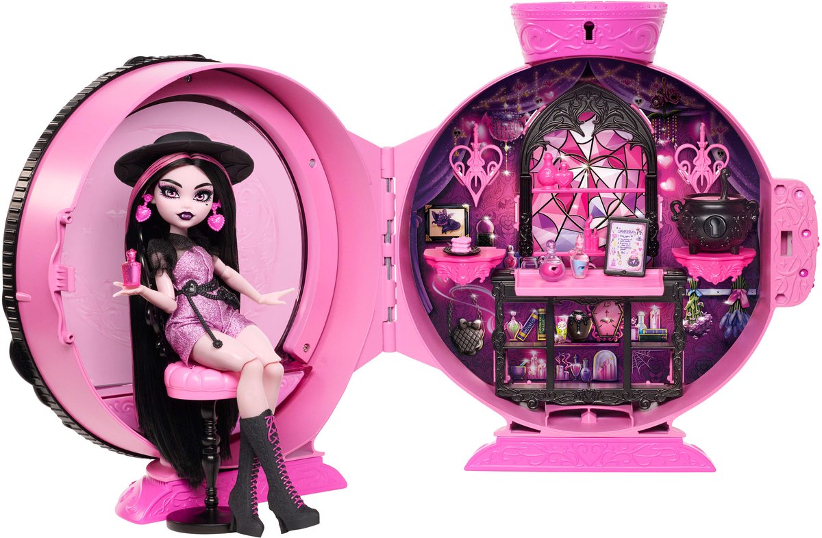 Mattel monster high potion reveal speelset met draculaura pop en 9 accessoires - uitpakken met een geheime code
