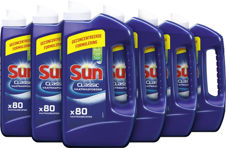 Sun Classic Normal Spülmaschinenpulver – 6 x 80 Waschgänge – Vorteilspack