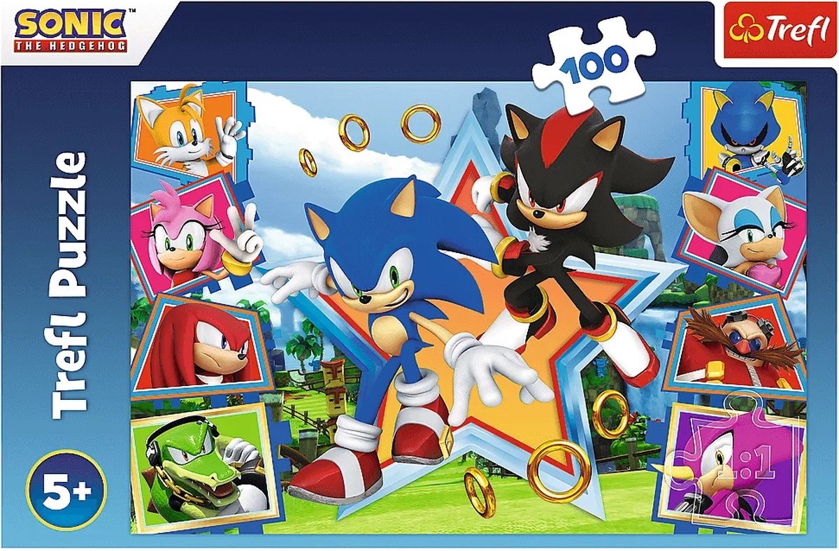 Trefl-Puzzle – Sonic the Hedgehog – 100 Teile – bunter Karton.