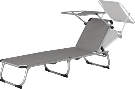 Eurotrail Lounger Pebble Beach 57 x 188 x 30 cm Aluminiumgrau