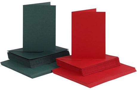 Creativ Firmenkarten-Umschläge rot - grün 10,5x15cm 50 Sets