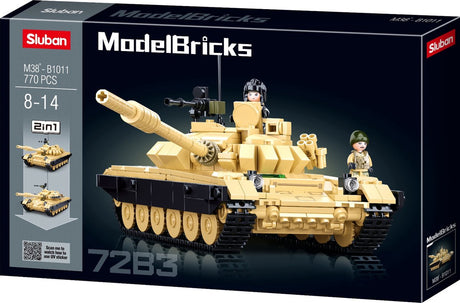 Sluban Modellsteine Kampfpanzer T-72B3 Konstruktionsspielzeug – Konstruktionsspielzeug Modellbau – Baukasten mit 770 Bausteinen – M38-B1011 ab 8 Jahren