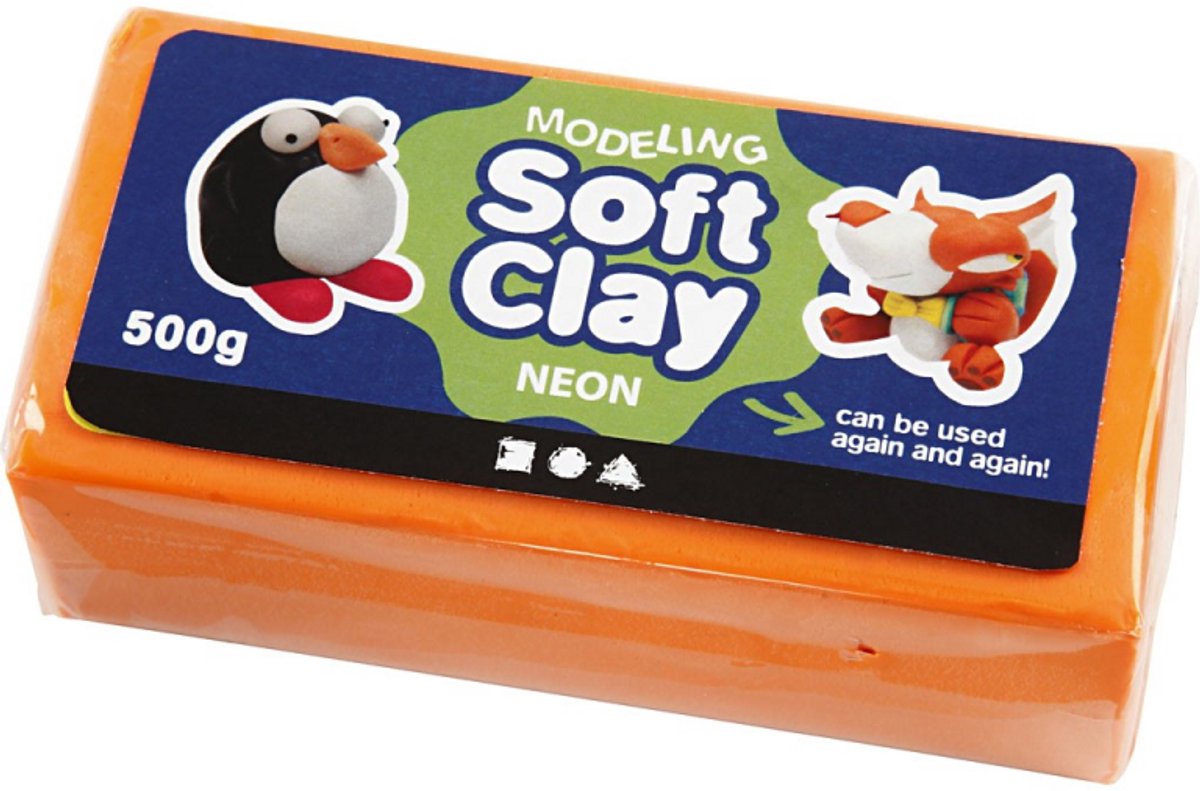 Creativ Company Soft Clay - Neonorange, 500gr.