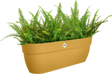 Elho vibia campana easy hanger xl 58 - plantenbak voor balkon - balkonbak - 100% gerecycled plastic - l56 x b26.8 x h23.7 cm - honinggeel