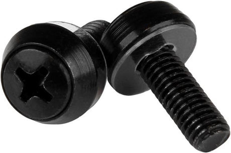 Startech M6 x 12 mm – Montageschrauben – 50 Stück schwarz – M6 x 12 mm – Schrauben – 50 Stück schwarz – M6 Montageschrauben für Server-Rack-Schrank