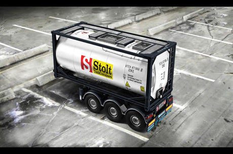 Italeri Modellbausatz LKW - 3929 Technokar Anhänger mit 20' ft Tankcontainer Kunststoff - 1:24 - Modellbau