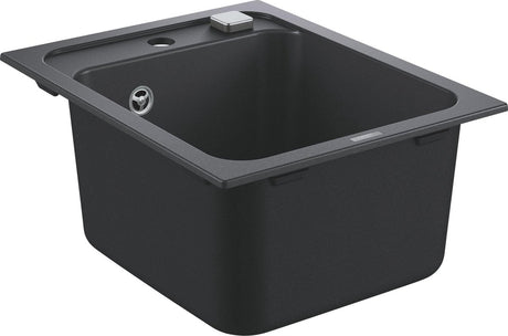 Grohe k700 Verbundspüle – 40 cm – Einbau – mit Überlauf und automatischem Abfluss – Granitschwarz