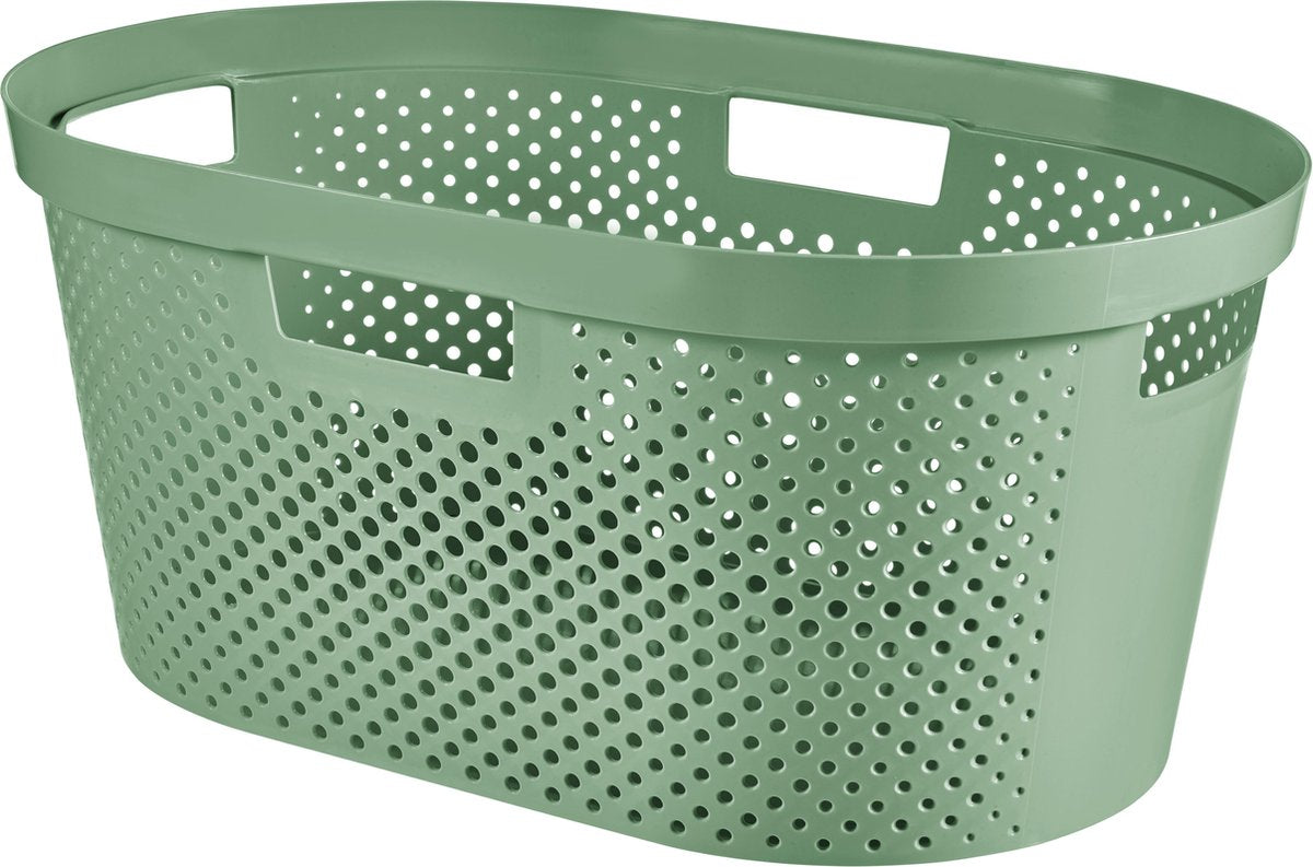 Curver - Infinity Recycling Dots - Wäschekorb - 40l - Grün