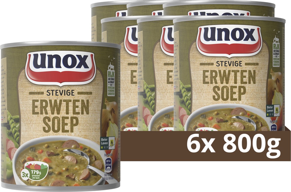 Unox herzhafte Erbsensuppe Dose (12x 0,8 Liter)