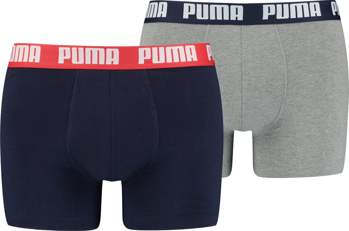 Puma Basic Boxer Short Men (Pack von 2) Graublau Größe l