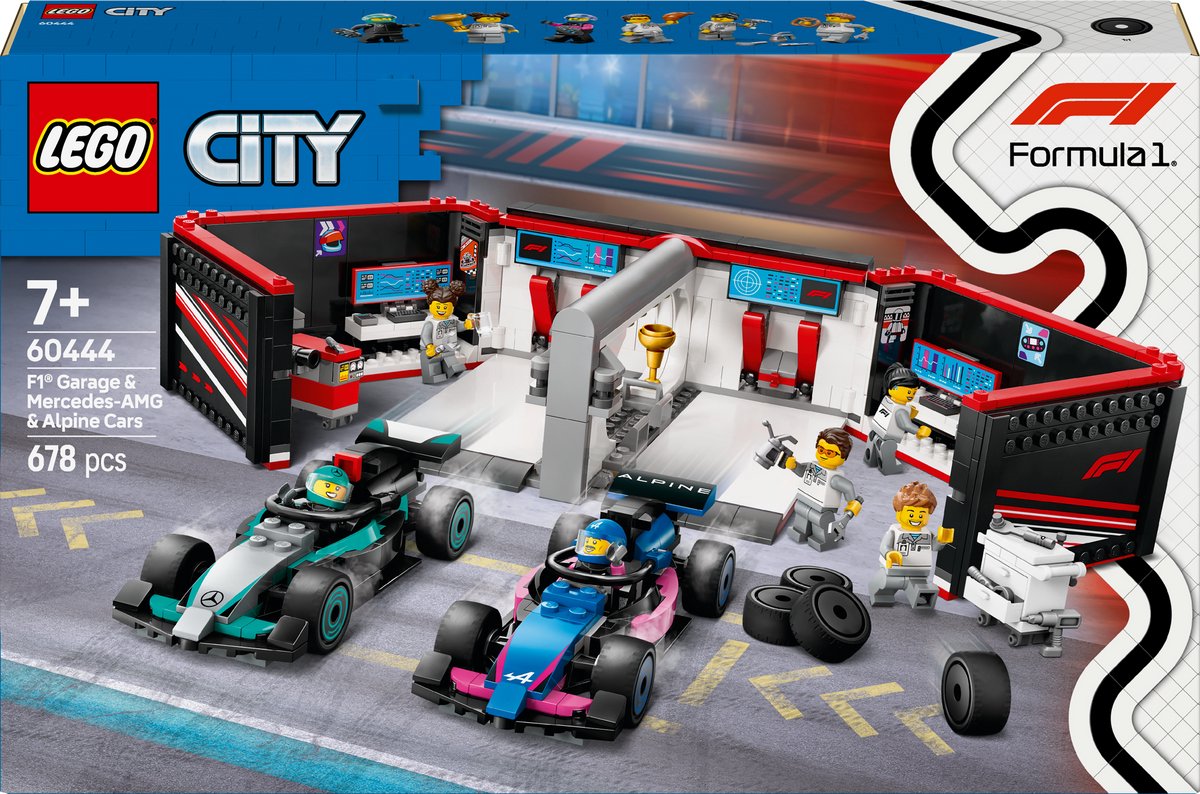 Lego City 60444 F1-Garage mit Mercedes AMG und Alpine-Autos