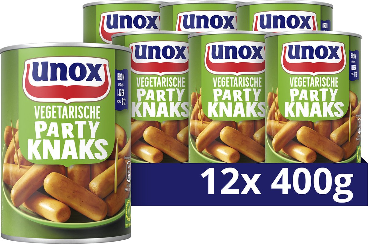 Unox knakworst - vegetarische party knaks - 12 x 400 g - voordeelverpakking