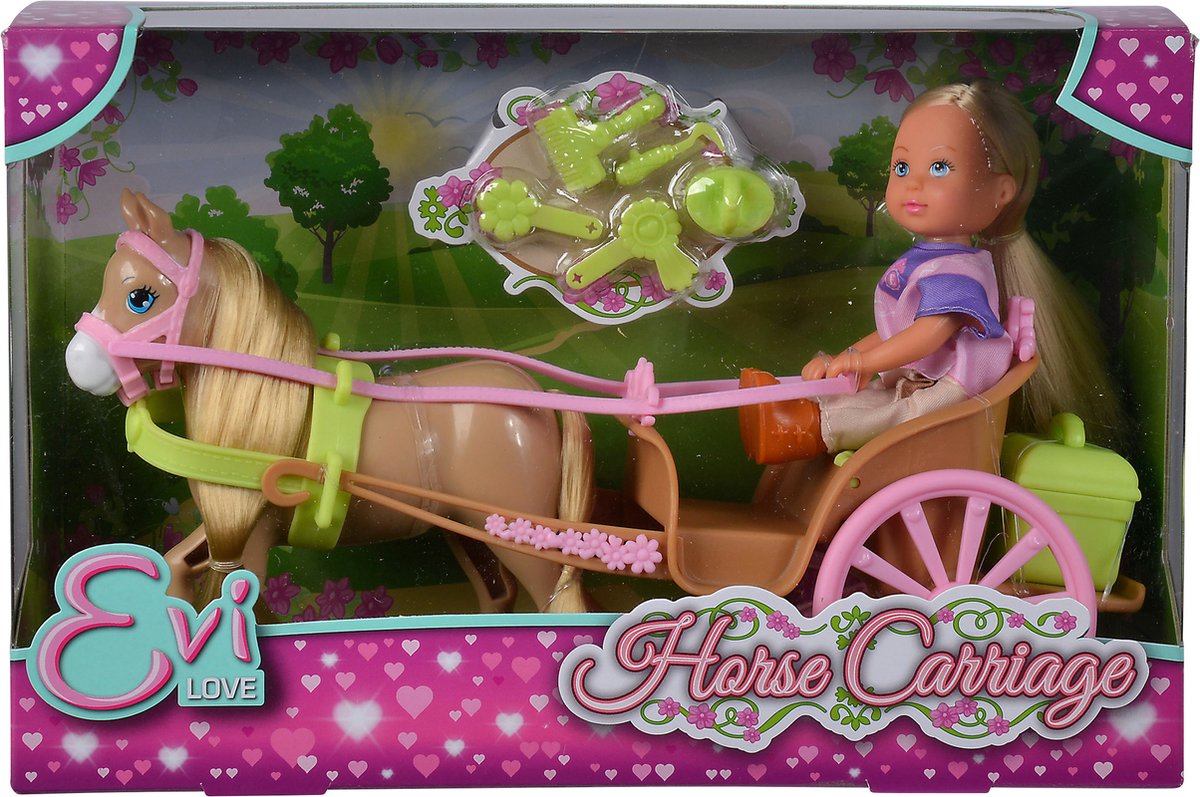 Evi liebt Minipuppen mit Pferd und Kutsche