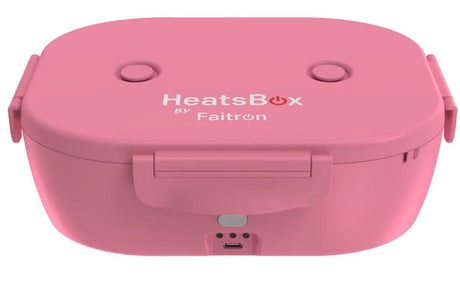 Faitron go light – Heatsbox – elektrische Lunchbox – Edelstahl – beheizte Lunchbox – für warme Mahlzeiten – verschiedene Fächer – mit App – 12 24 V – Pink