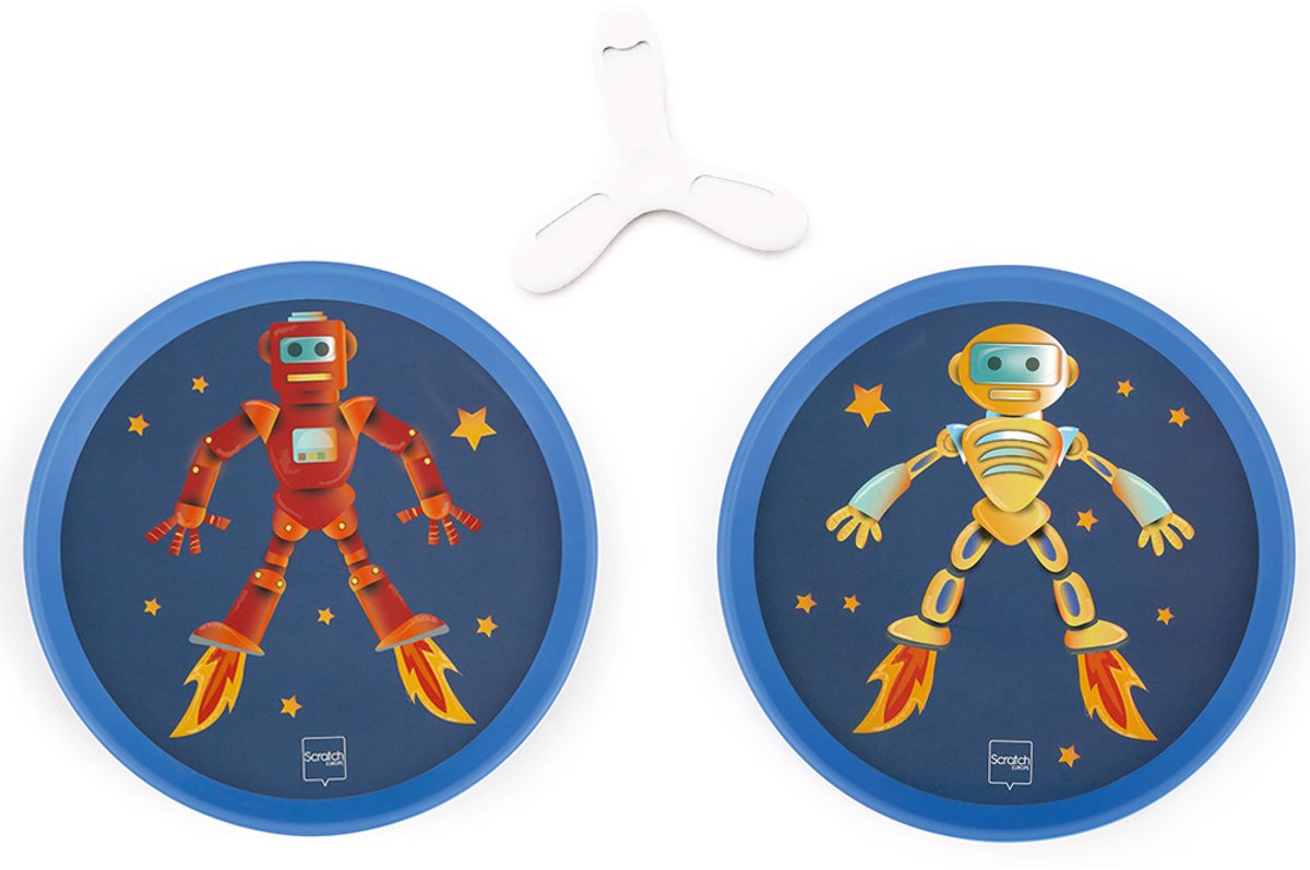 Scratch-Hand-Disker-Duo - Roboter - mit 1 Magnet-Disker - 3 Jahre