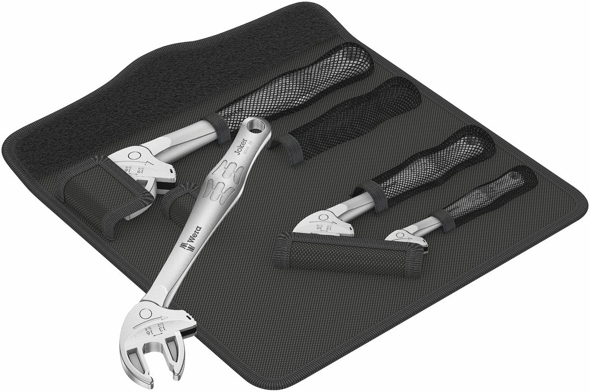 Wera 6004 Joker | selbsteinstellender Maulschlüsselsatz | einstellen | xs, s, m l | 7 bis 19 mm - 05020110001