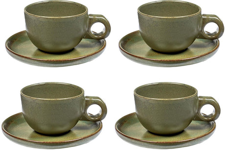 Serax - Sergio Herman Surface - Kaffeetasse + Untertasse - Camo Green - 13 ø - 4 Stück