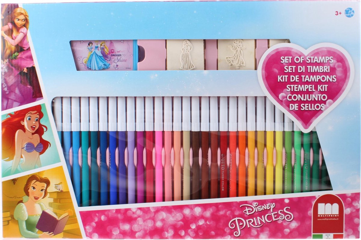 Multiprint Disney Princess Farbset mit Briefmarken, 41DLG.