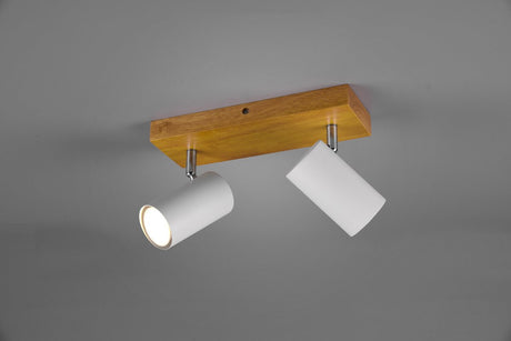 Trio Marley - Spot - Weiß matt - exkl. 2x gu10 4,5w - Holzelement