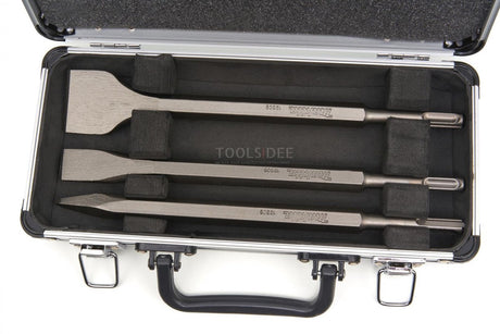 Makita Zubehör 3-teiliges SDS plus Meißelset: Spitz-, Flach- und Spatmeißel im Aluminiumkoffer D-42357 - D-42357