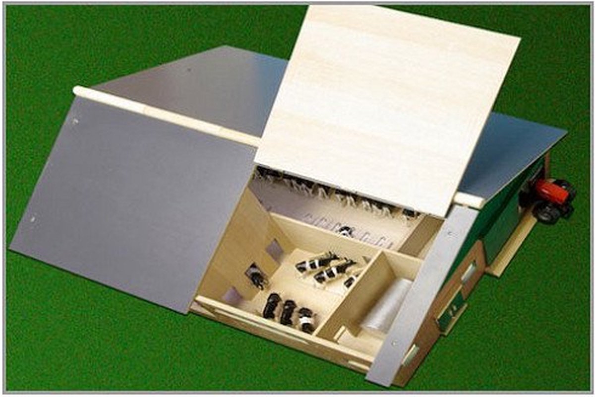 Kids Globe Laufstall Stall Holz mit Melkanlage 1:32