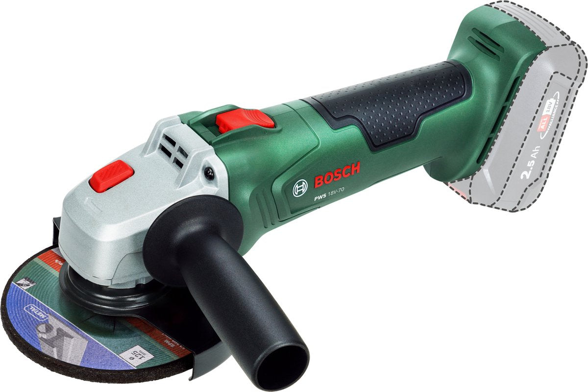 Bosch Green PWS 18V-70 Akku-Winkelschleifer 125mm | ohne Akku und Ladegerät - 06033e6001