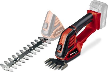 Einhell Akku-Rasen-Heckenschere GE-CG 18 100 LI Solo – Power X-Change – 18 V Li-Ion – Schnittbreite Grasschere: 10 cm – Schnittbreite Heckenschere: 20 cm – exkl. Akku und Ladegerät