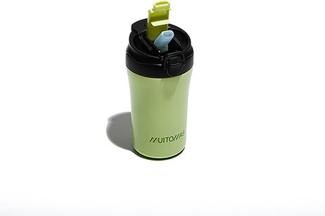 Muitomas Thermoflasche – doppelt isolierter Liner – 350 ml – Verschluss mit Verschluss – 12 Stunden heiße oder 24 Stunden kalte Getränke – grün