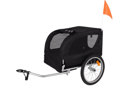 Flamingo Fahrradanhänger Tybalt – schwarz, 76 × 57 × 65,5 cm | Geeignet für Fahrrad E-Bike