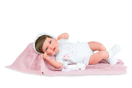Marina Pau Marina – Pau Puppe Neugeborene Ane Schneeprinzessin 45 cm – Spielzeugpuppe.