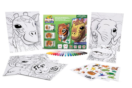 Crayola – Pops – Hobby-Paket – Super-Set mit 3D-Aktivitäten für Kinder – Dschungel-Thema – 6 Themen