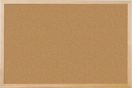 Q-connect Korkplatte | mit Holzrahmen | 90 x 60 cm