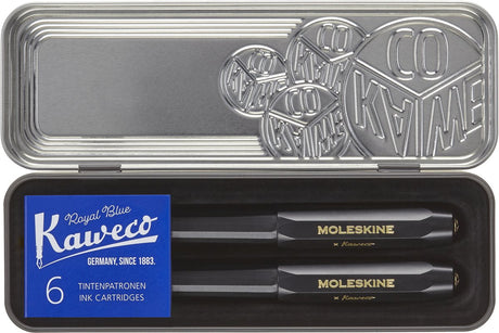 Moleskine x Kaweco Stiftset, Füllfederhalter mittlerer Kugelschreiber 1,0 mm, schwarz
