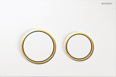 Geberit Omega20-Bedienplatte - 2-Tasten-Unterputz - rund - Weißgold weiß