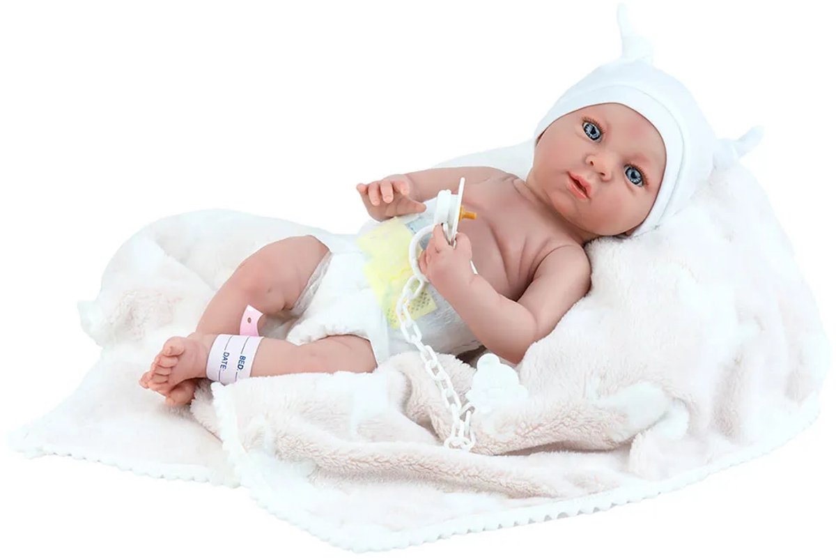 Marina Pau Marina – Pau-Puppe, wiedergeborenes Mini-Baby, 38 cm, realistisches Spielzeug.