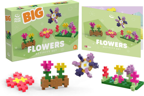 Plus-Plus große Aktivität Blumen Blumen – 4355 – Bauspielzeug – Konstruktionsspielzeug – Set mit 40 Bausteinen – ab 1 Jahr