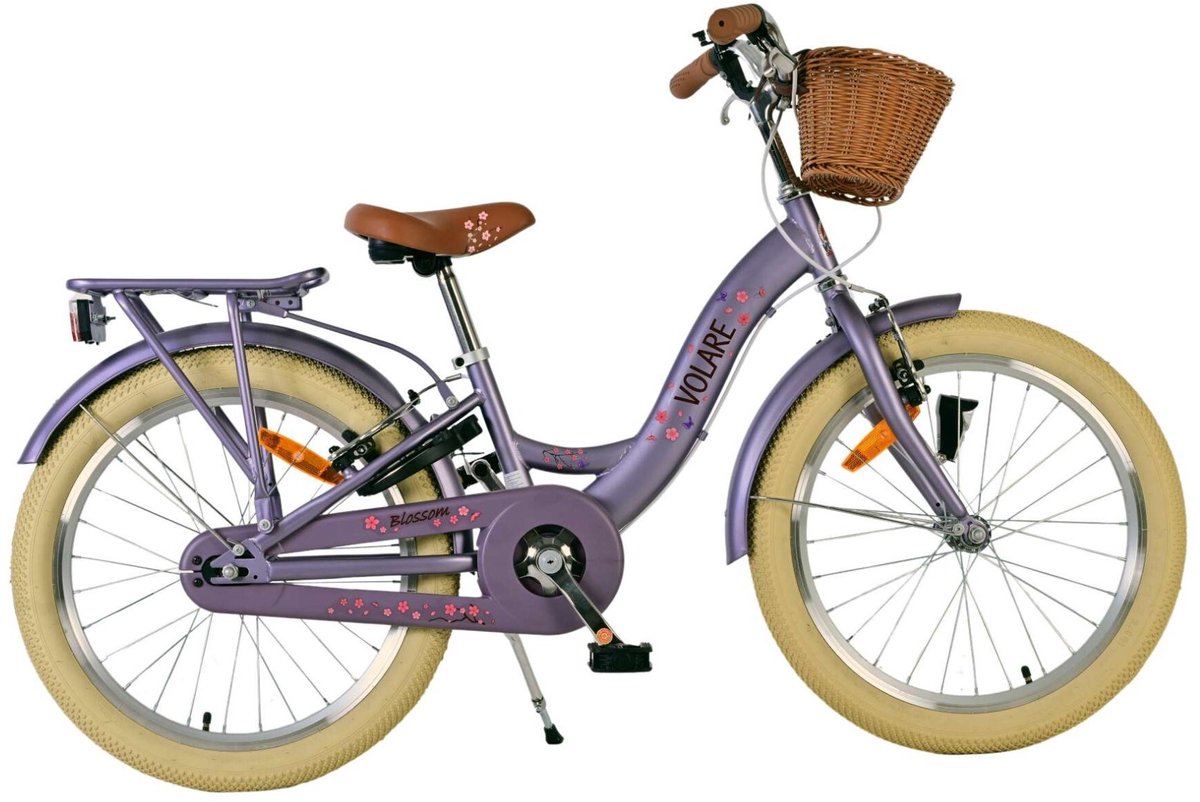 Volare Blossom Kinderfahrrad – Mädchen – 20 Zoll – Lila – zwei Handbremsen