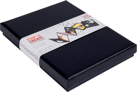 Walther fb-098-b Leporello-Box – Größe 12 x 16,5 x 2 cm – 11 Fotos 10 x 15 cm – Schwarz