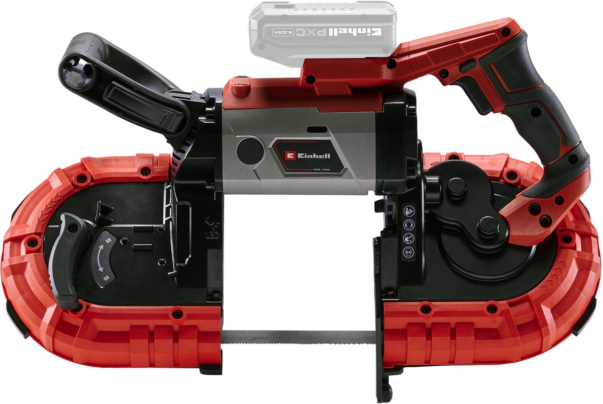 Einhell Akku-Bandsäge TE-MB 18 127 LI Solo - Power X-Change - 18 V Li-Ion - Schnittgeschwindigkeit: 120 m min - Schnitthöhe: 115 mm - Schnittbreite: 127 mm - Winkeleinstellung 0° bis 47° - inkl. 2x Sägeband - exkl. Akku und Ladegerät