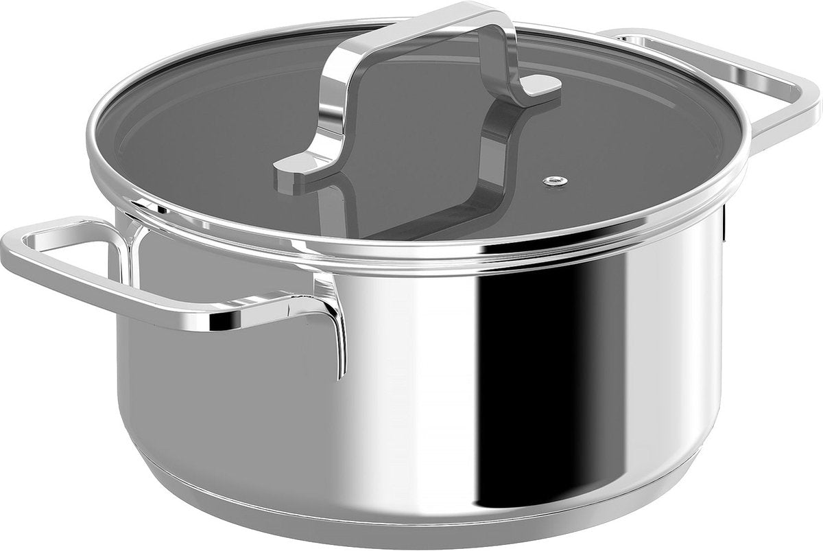 Berghoff Dina Kochtopf mit Helix-Deckel – ø 18 cm – Metall – PFAS-frei