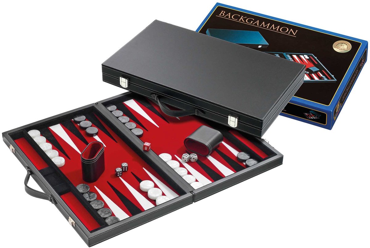 Philos Backgammonkoffer Medium Standard (rot)
