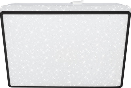 Briloner - led plafonniére - plafondlamp met sterrenhemel - met ster decor - neutraal wit licht - zwart - 27x27x4.5 cm