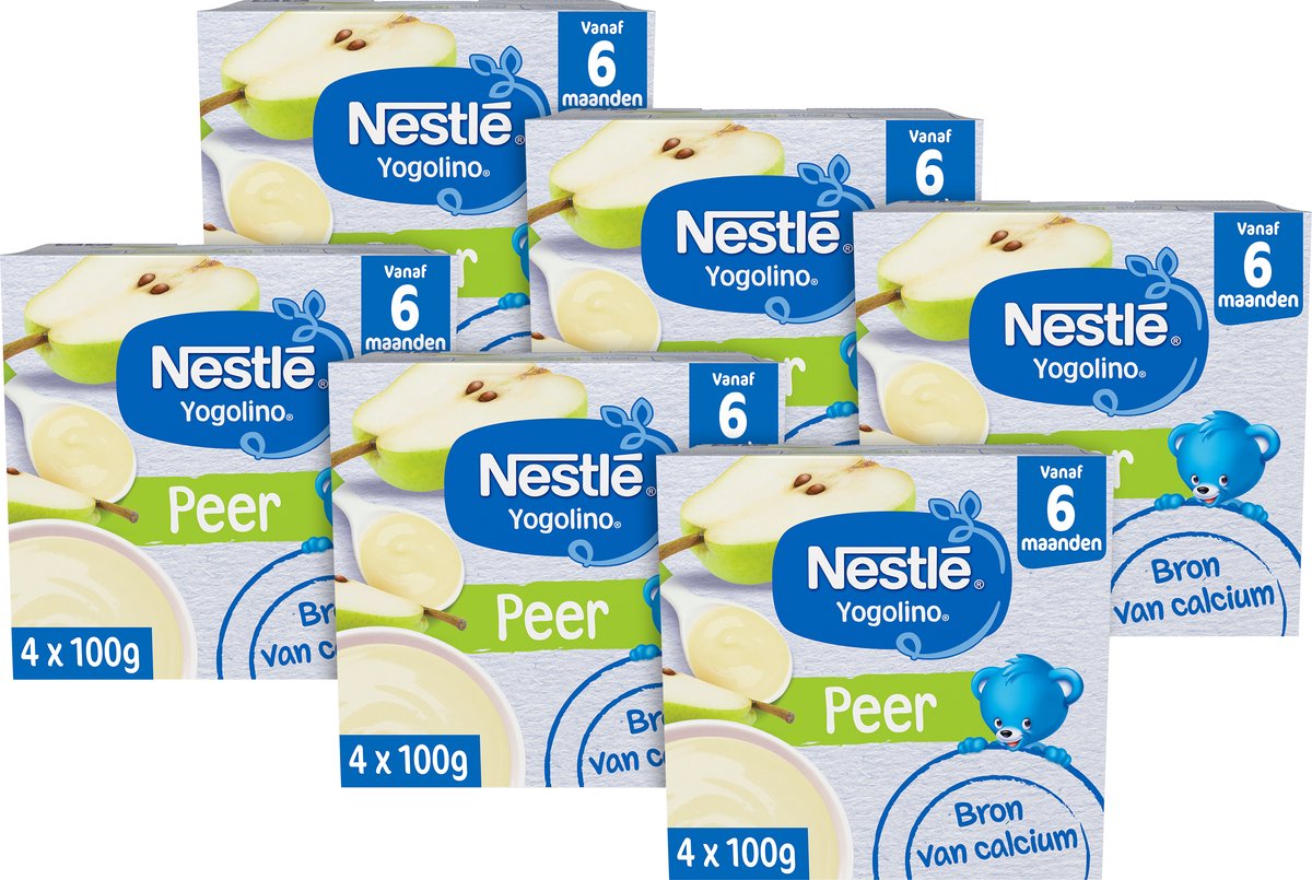 Nestlé Yogolino-Birnen-Babydessert - Babynahrungssnacks - 6+ Monate - 6 Stück 4x100g (24 Portionen)