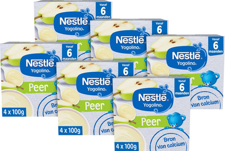 Nestlé Yogolino-Birnen-Babydessert - Babynahrungssnacks - 6+ Monate - 6 Stück 4x100g (24 Portionen)