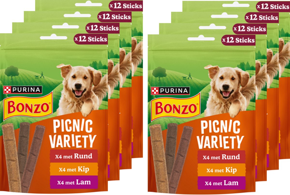 Bonzo Picknick-Sorte – Hundesnacks – Rind, Huhn, Lamm – 8 x 100 g