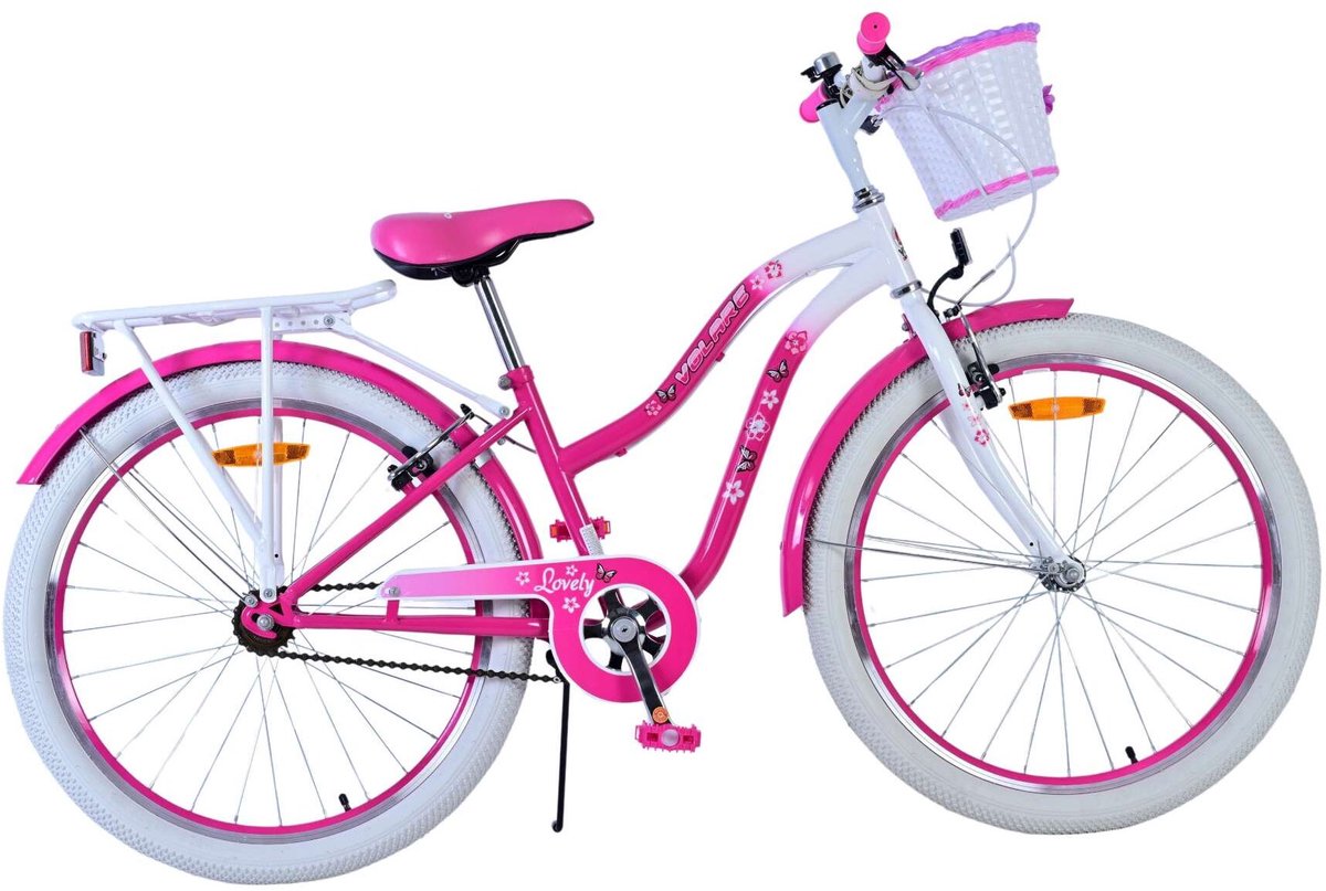 Volare schönes Kinderfahrrad – Mädchen – 24 Zoll – Pink – zwei Handbremsen
