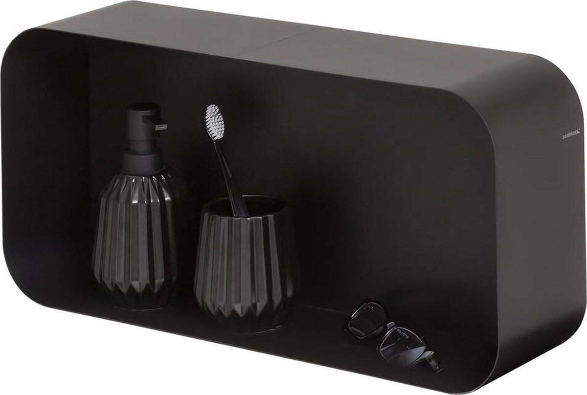 Sealskin Brix - Wandwürfel Wandelement Wandregal - 12x50x24 cm - Metall - Schwarz