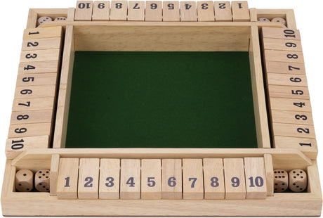 Shut the Box Holzwürfelspiel, 4 Spieler